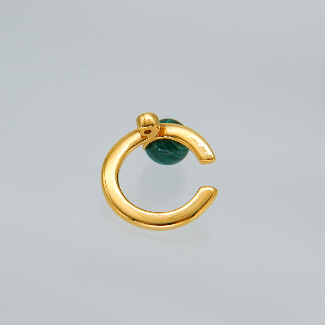 Gold Ear Cuff マラカイト.ダイヤモンド.イヤーカフ GMG3MD