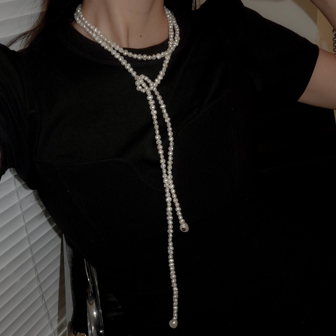 BAROQUE PEARL FREE LONG NECKLACE 130