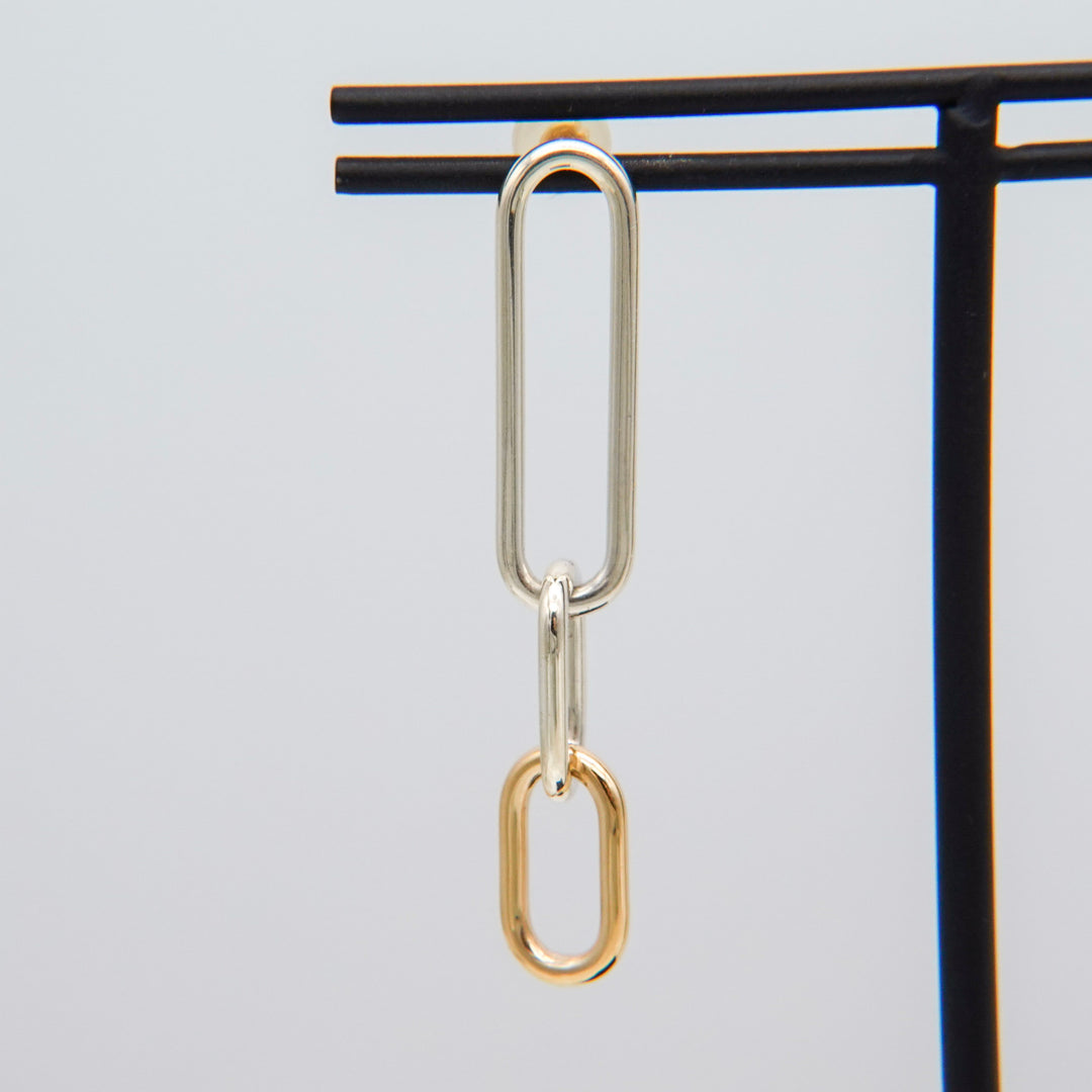 CHAIN Silver 18Kgold Pierced Earrings