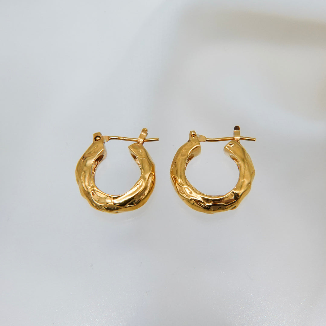 Rough hoop earrings