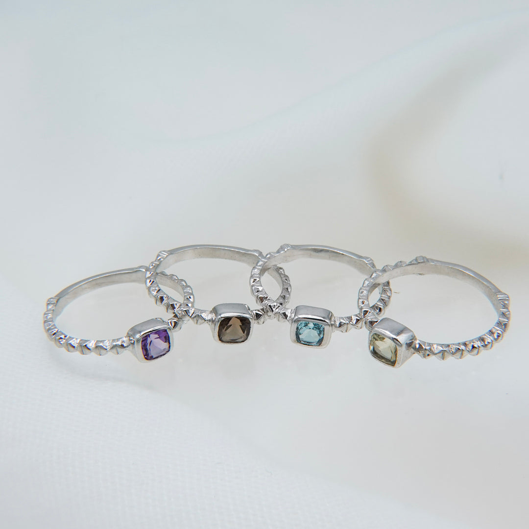 シルバーブルートパーズフィレンツェ彫りリング