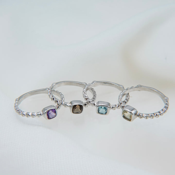 シルバーブルートパーズフィレンツェ彫りリング