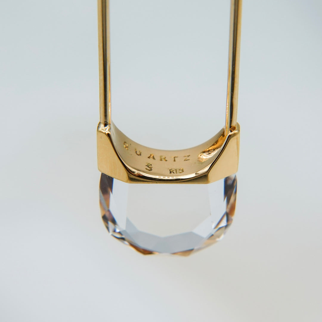 Drop Quartz Pierced Earring Oval