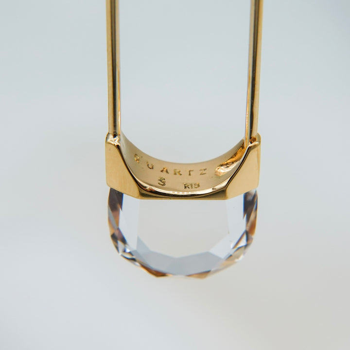 Drop Quartz Pierced Earring Oval