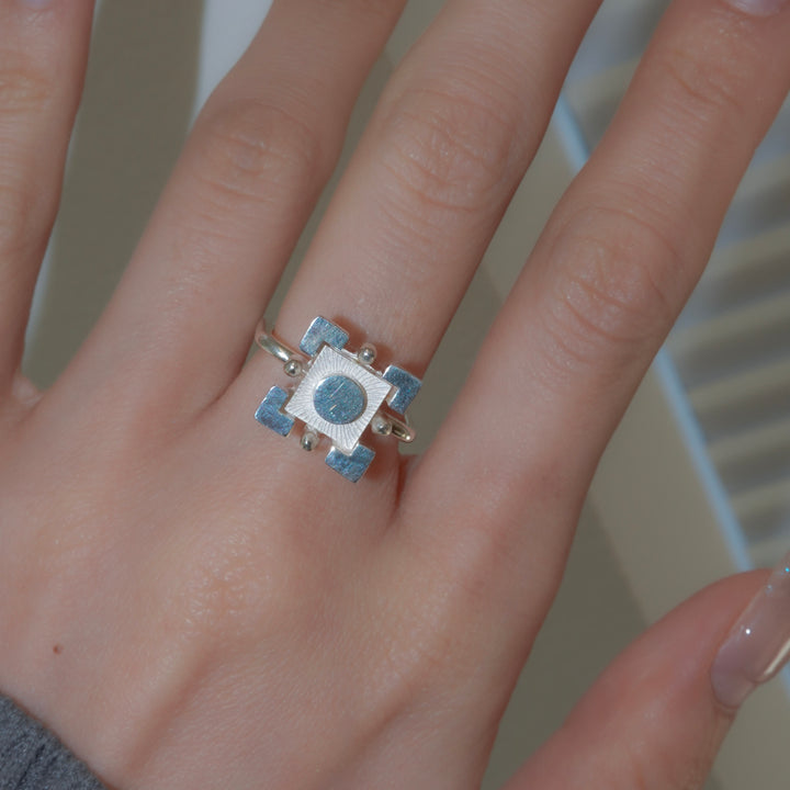 Square Silverblock Ring