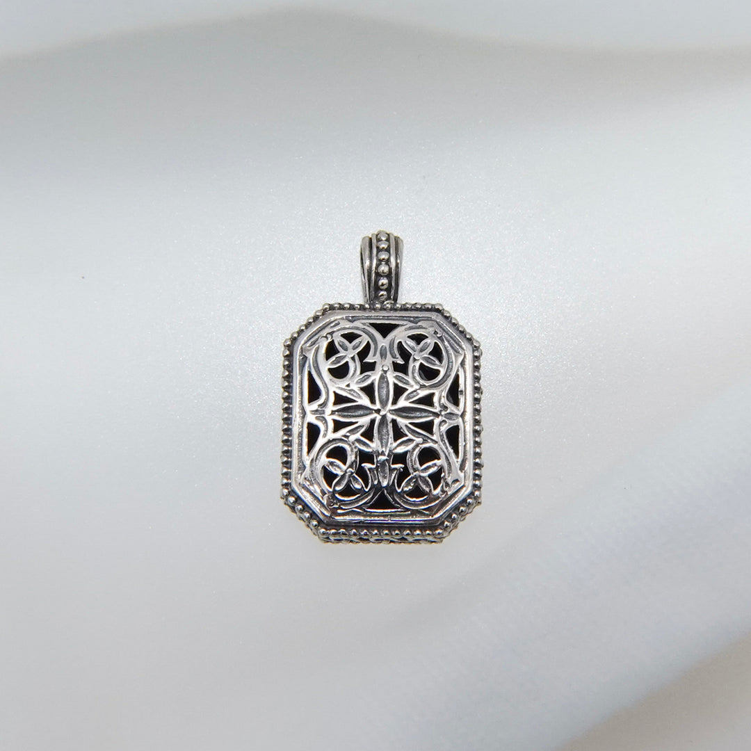 Garden Shadows Polygon Pendant in Sterling Silver_1209C