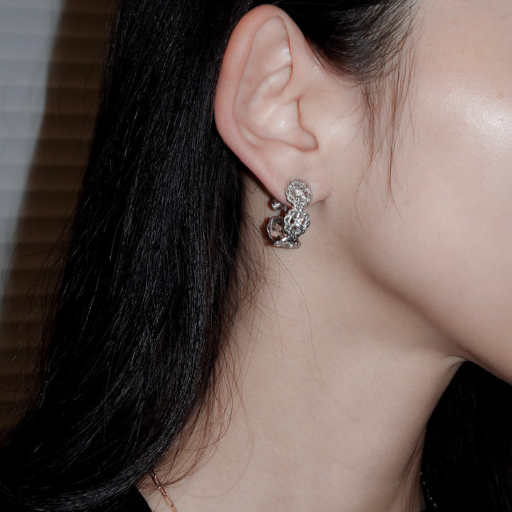 フィレンツェ彫りフラワーイヤリング(RGP)