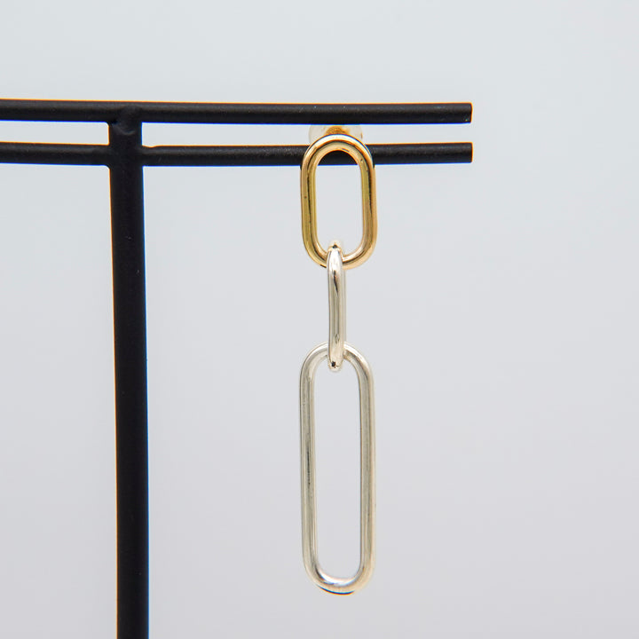 CHAIN Silver 18Kgold Pierced Earrings