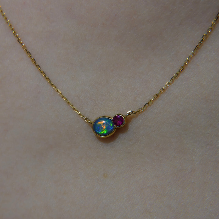 BLANCE 18K BlackOpal Ruby Pendant