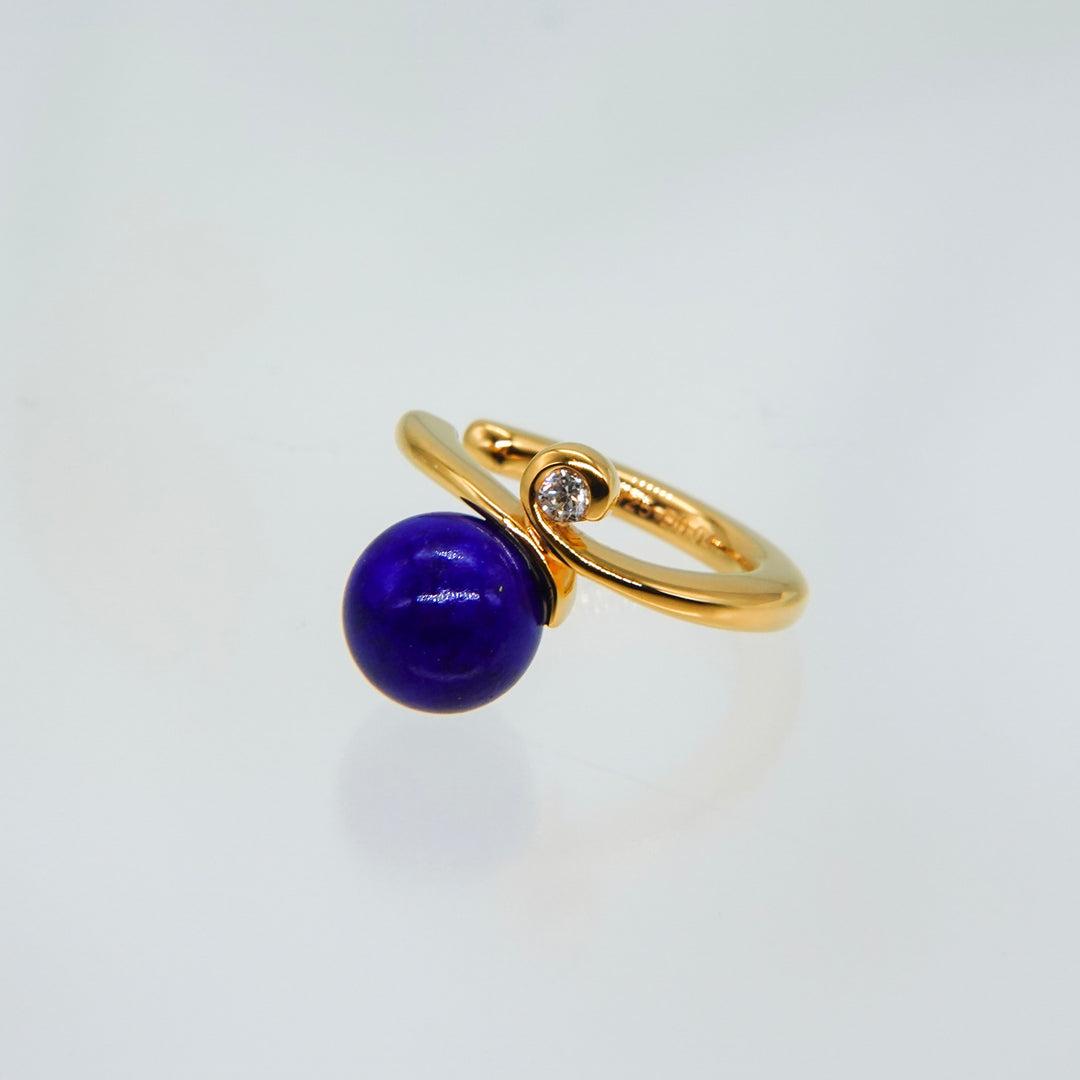 Gold Lapislazuli earcuff GMG3LDイヤーカフ.ラピスラズリ.ダイヤモンド
