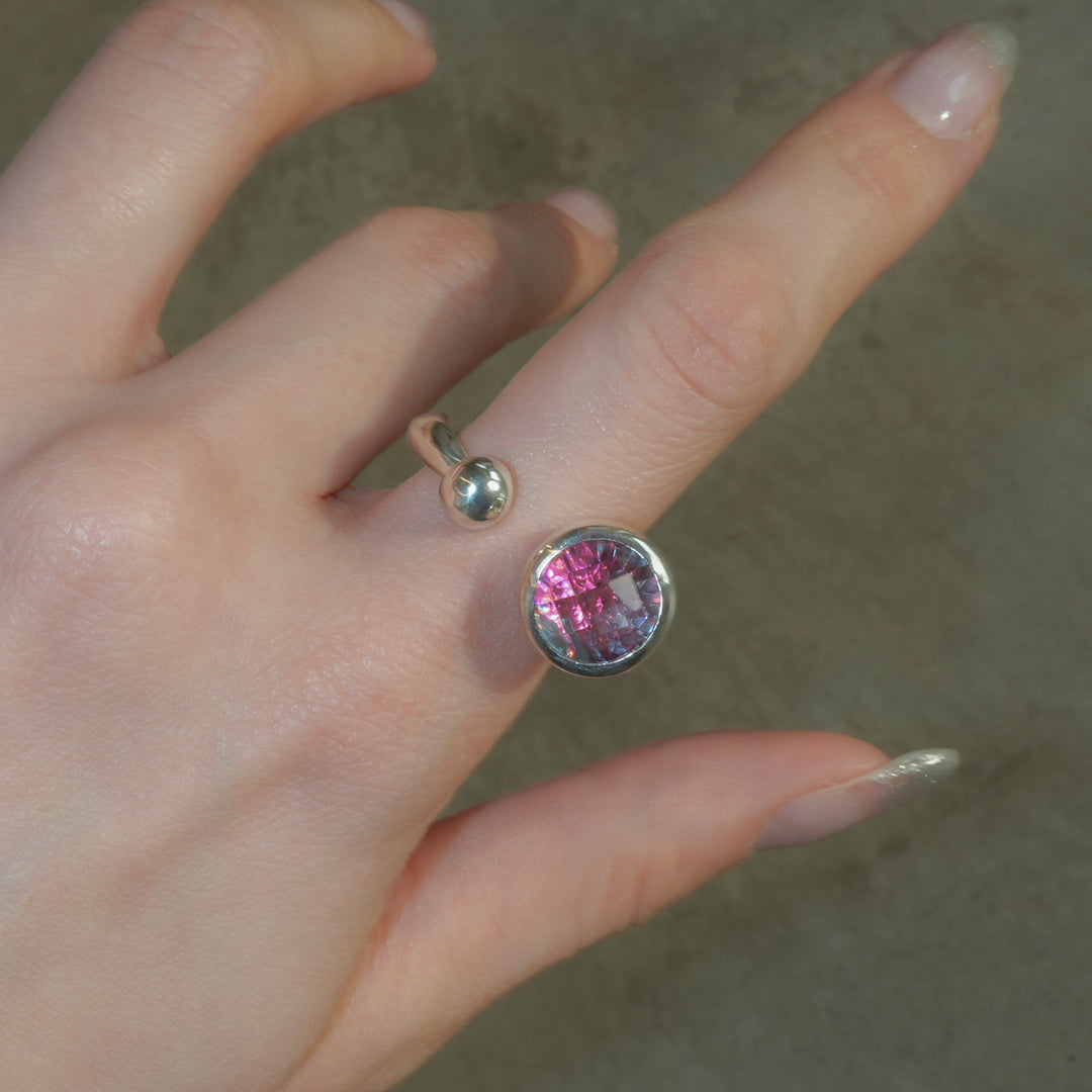 GYOKU RIN Ring / Prasiolite (garnet + blue Zircon)
