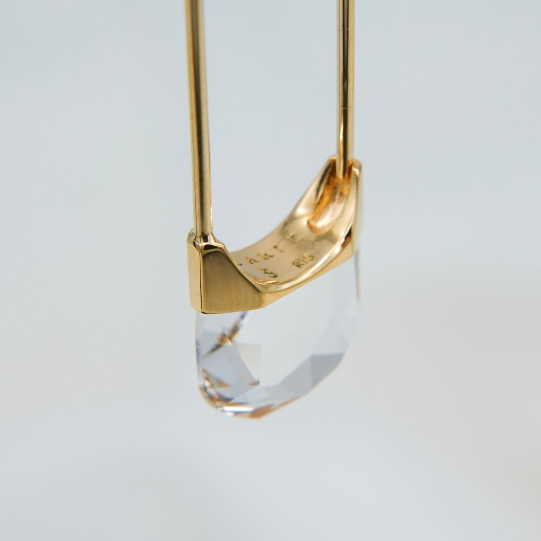 Drop Quartz Pierced Earring Oval