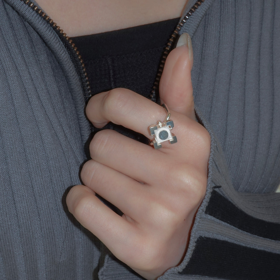 Rhombus Silverblock Ring