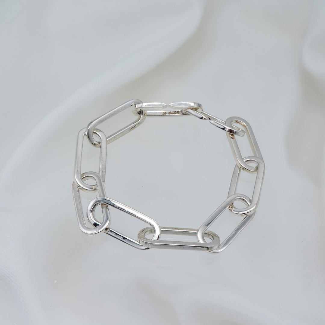 Silver Oval Chain Bracelet