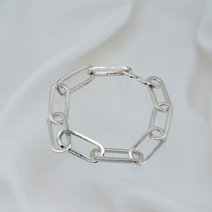 Silver Oval Chain Bracelet