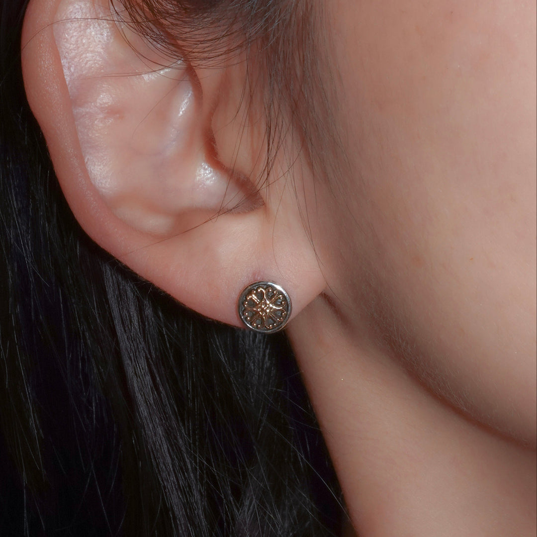 Roxana Stud Earrings in 18K Gold and Sterling Silver_10055