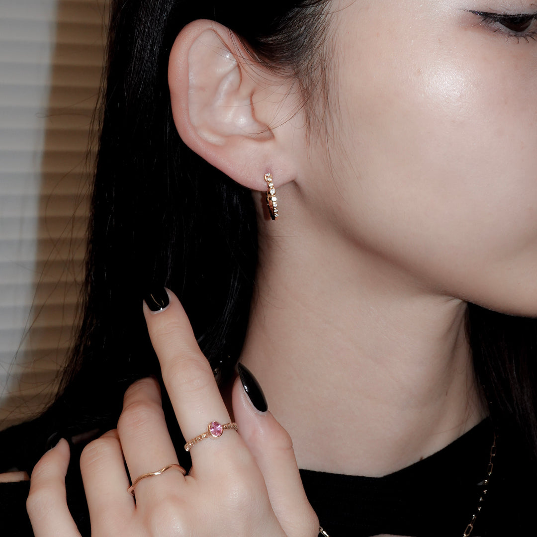 グラデーションジルコニアフープピアス(K18GP)