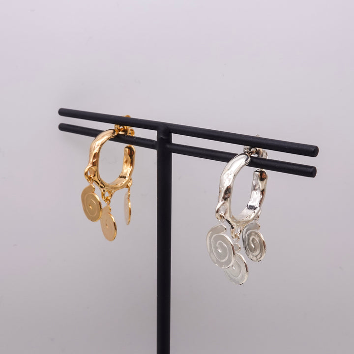 3 spirals swinging earrings