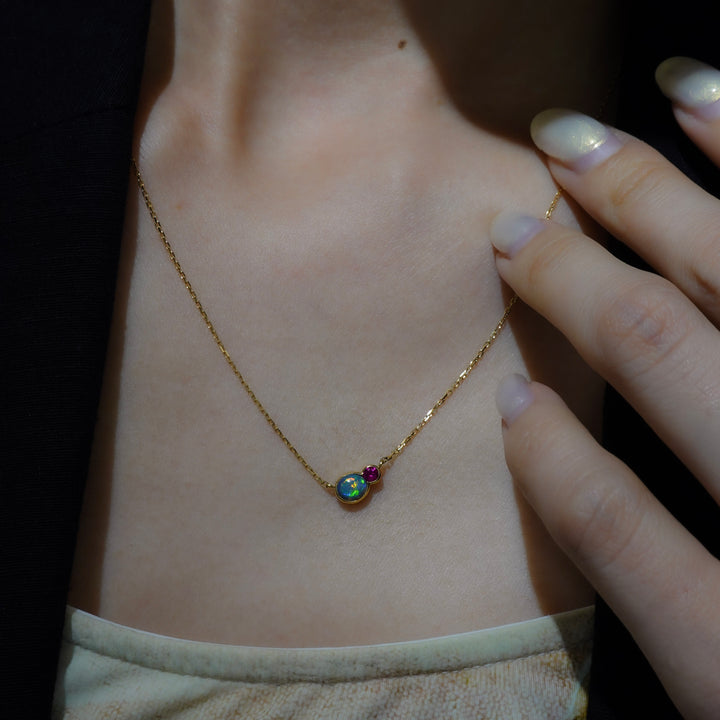 BLANCE 18K BlackOpal Ruby Pendant