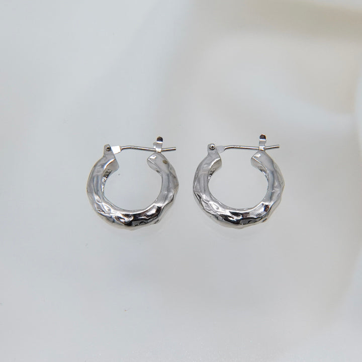 Rough hoop earrings