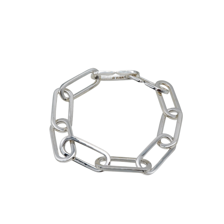 Silver Oval Chain Bracelet