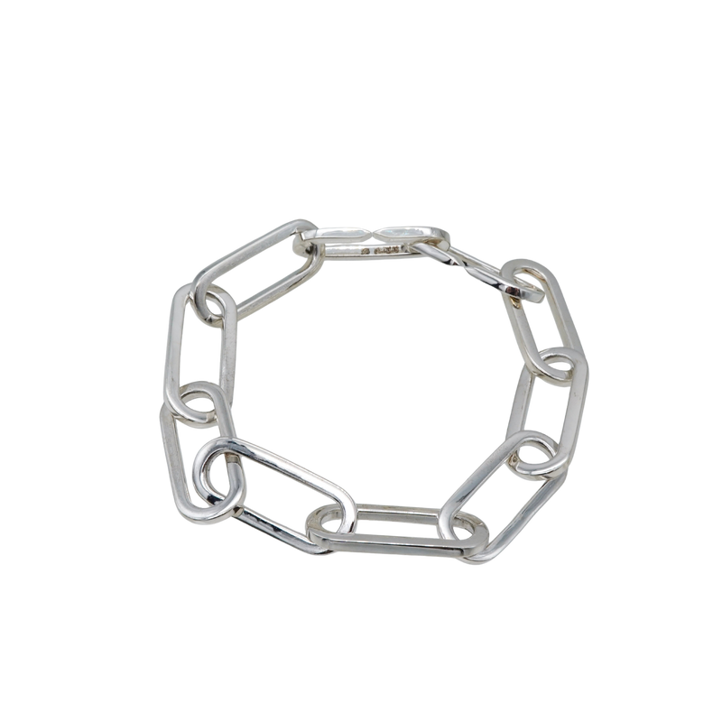 Silver Oval Chain Bracelet