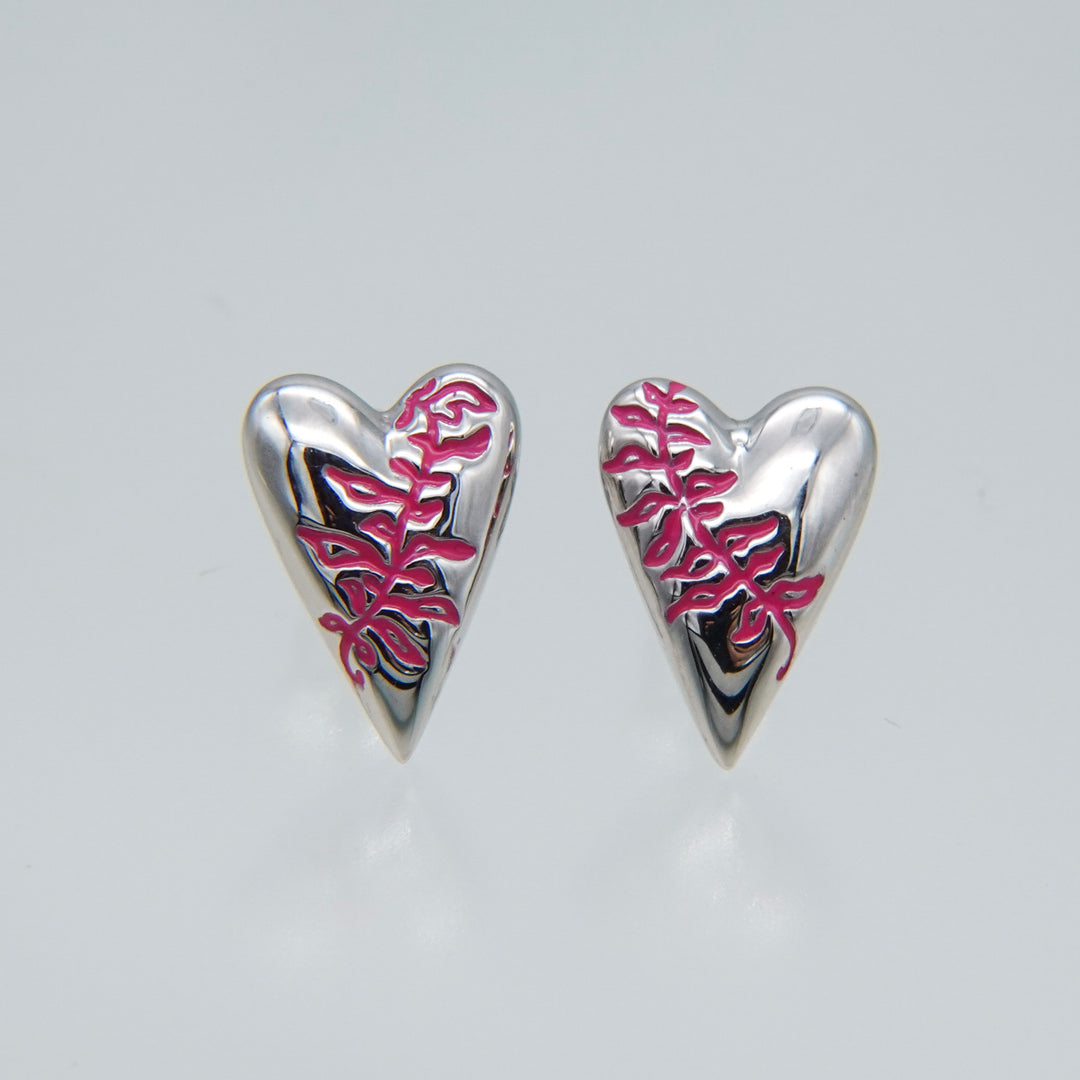 Fern Heart Studs Jarman&