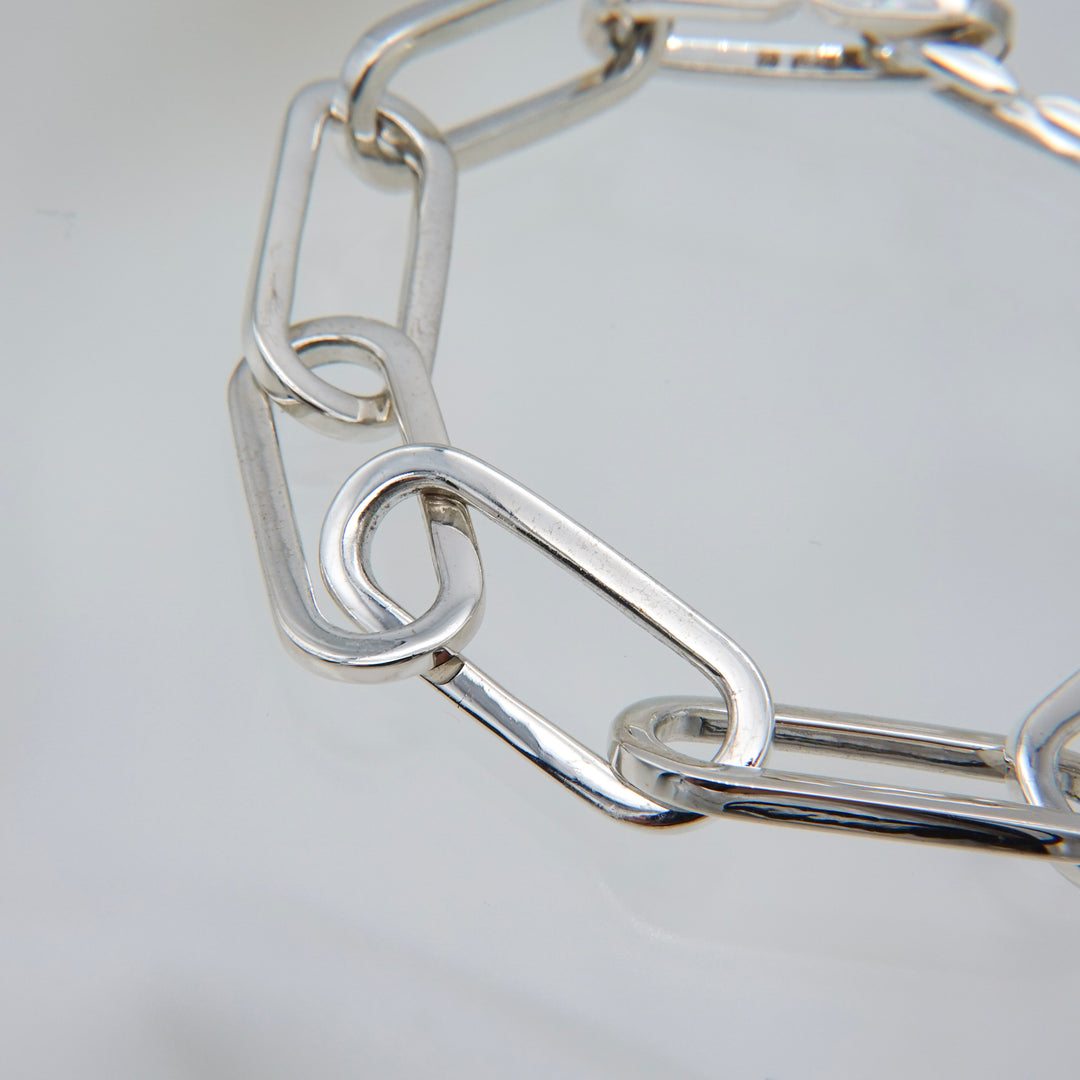 Silver Oval Chain Bracelet