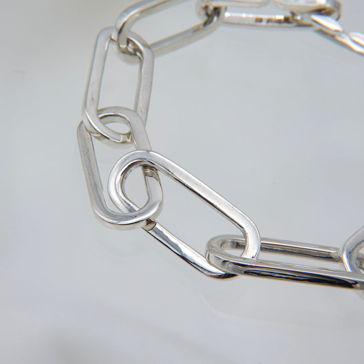 Silver Oval Chain Bracelet
