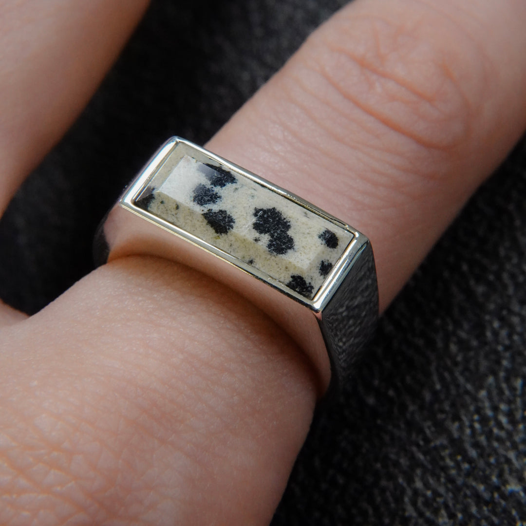 Dalmatian jasper Ring