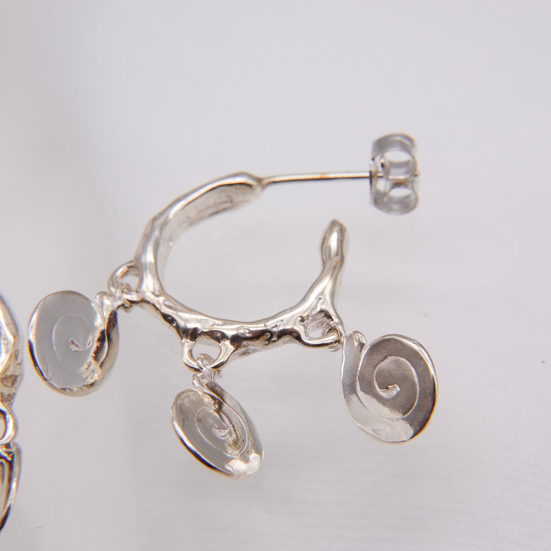 3 spirals swinging earrings