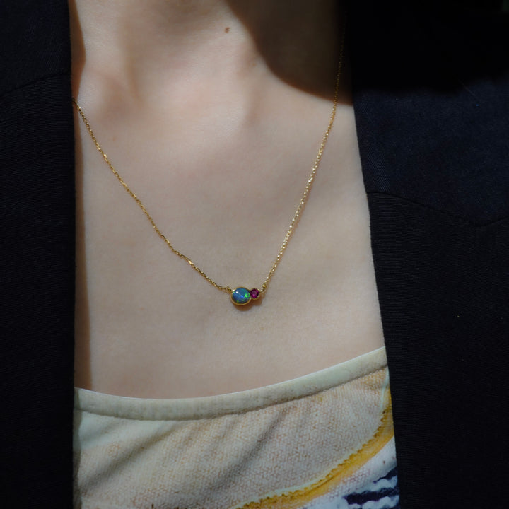 BLANCE 18K BlackOpal Ruby Pendant