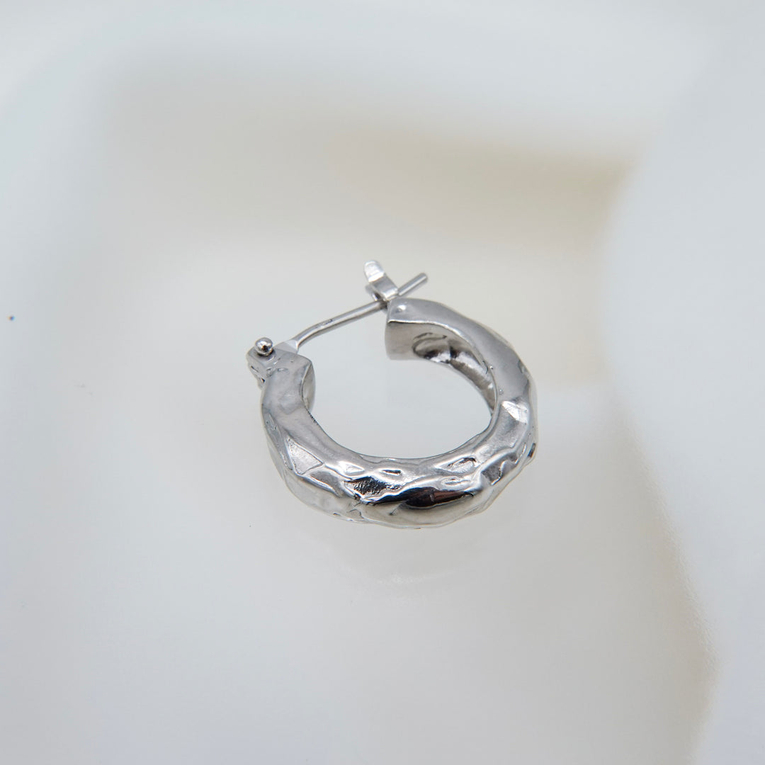 Rough hoop earrings