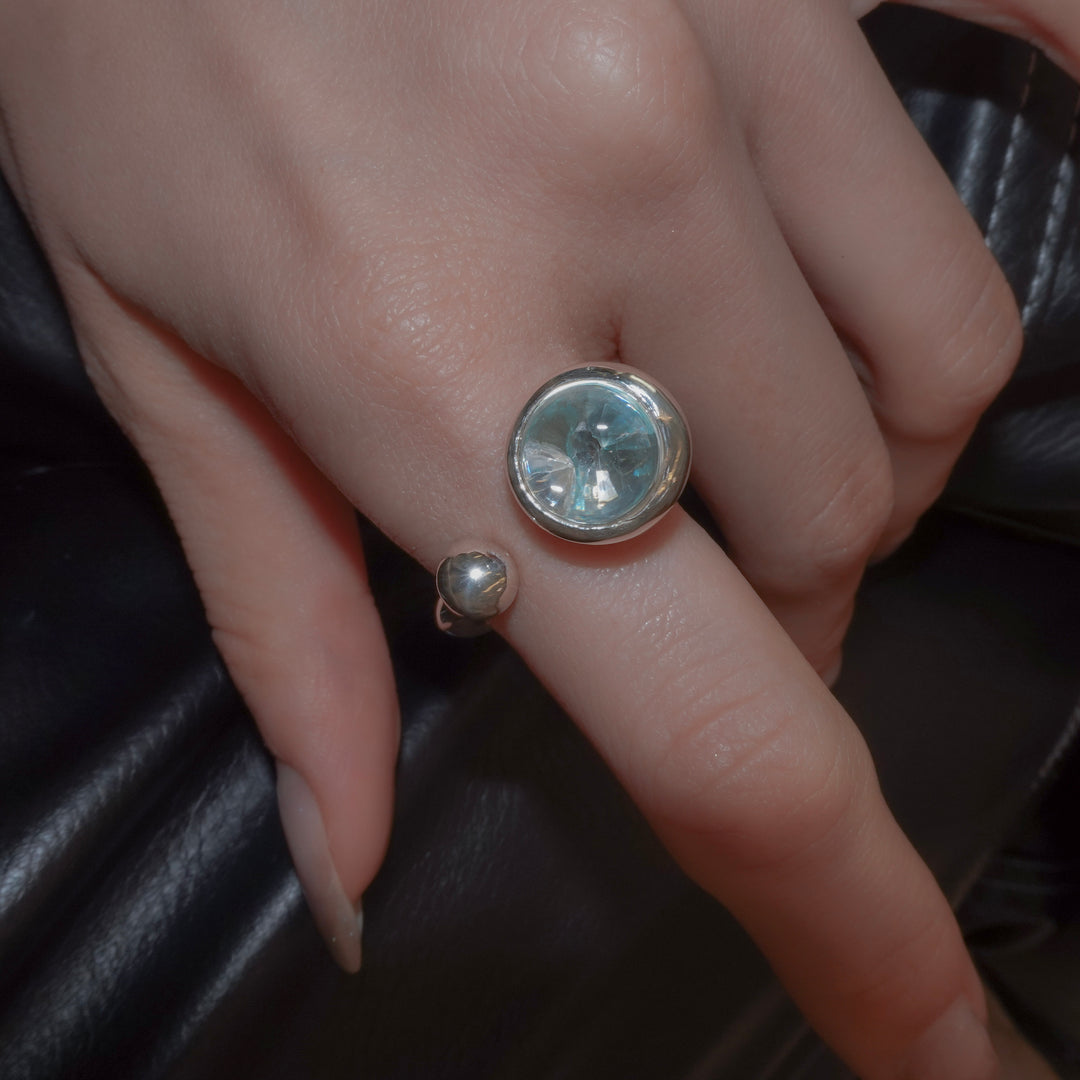 GYOKU RIN Ring / CrystalQuartz(white/blue Zircon)