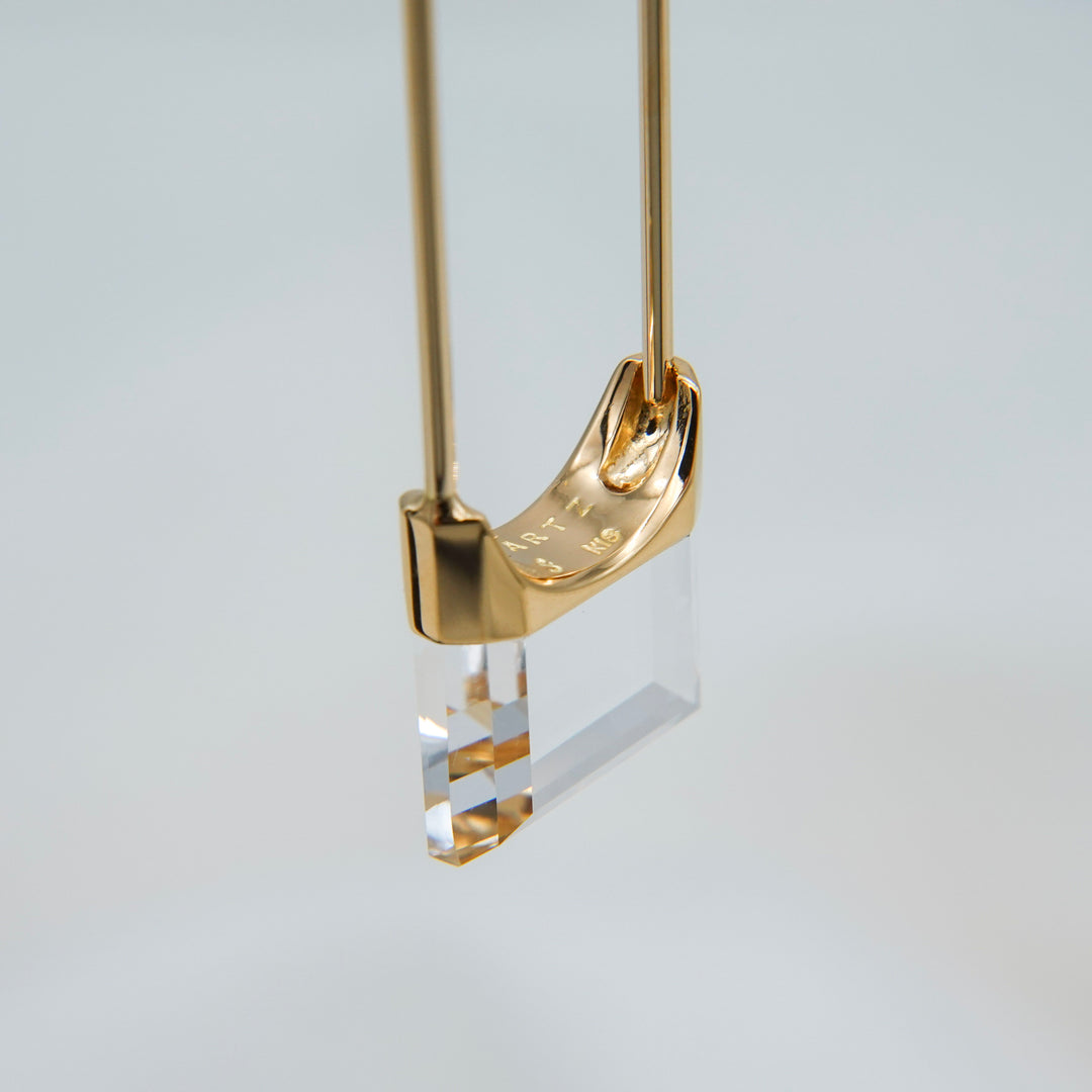 Drop Quartz Pierced Earring Square