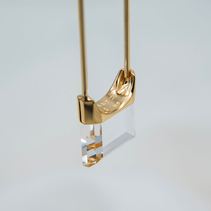 Drop Quartz Pierced Earring Square