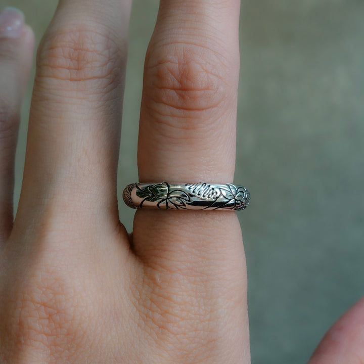 Black Millefleurs Ring