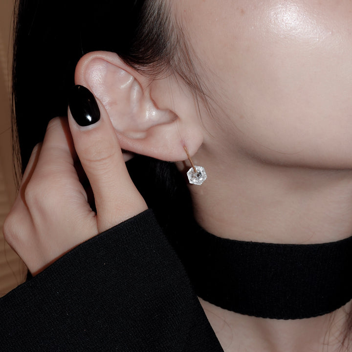 CANDY Crack Quartz Pierced Earring