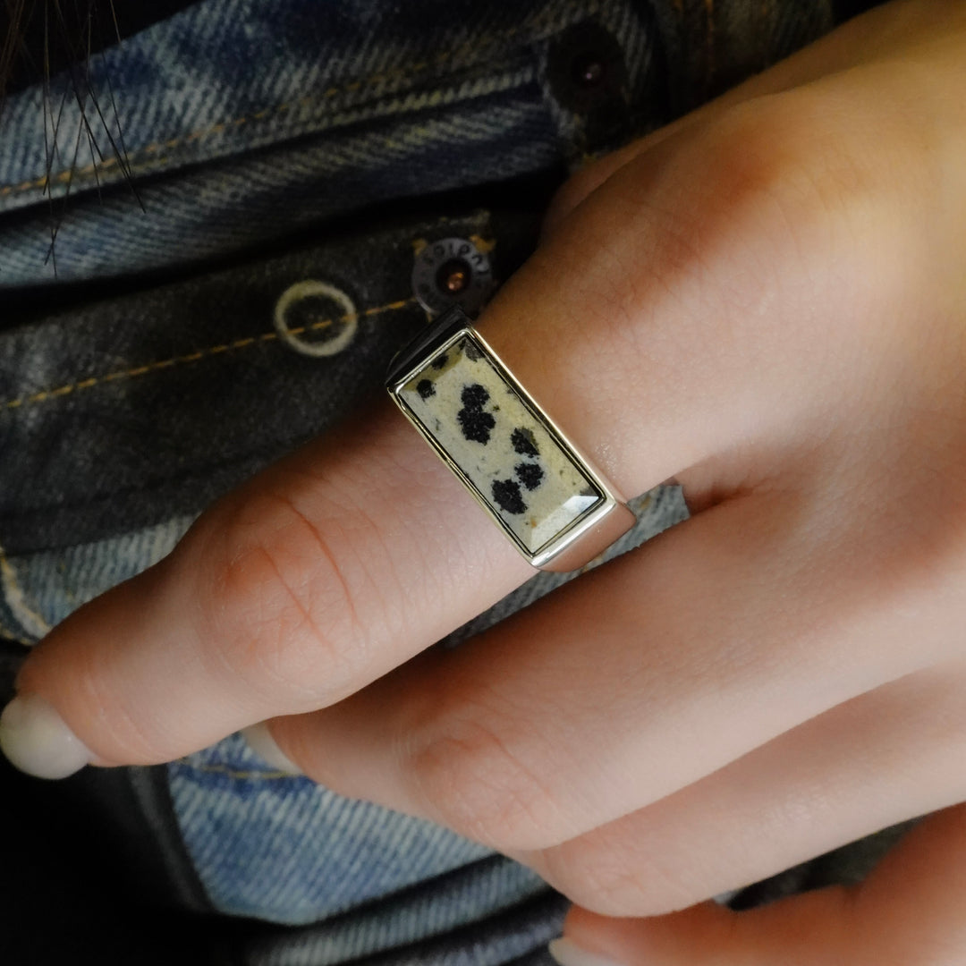 Dalmatian jasper Ring
