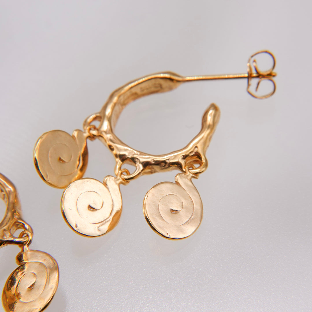 3 spirals swinging earrings