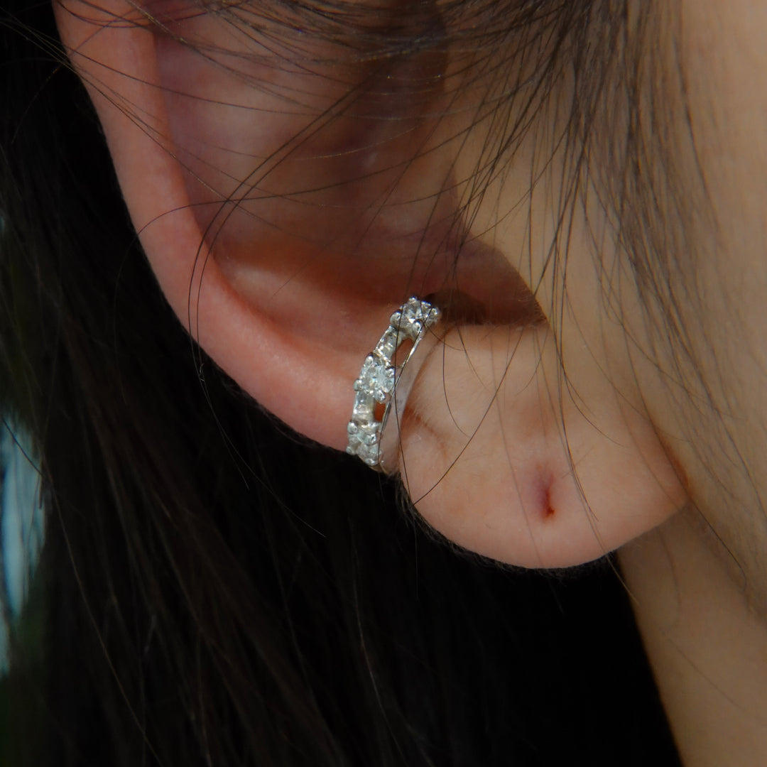 Float Ear cuff -【Natural Diamond】