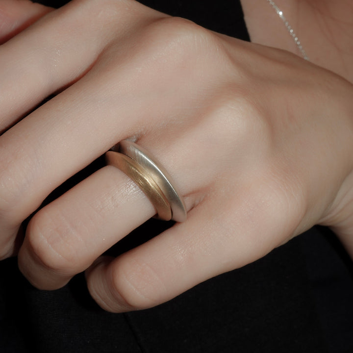 PLATE RING MATT VERMEIL