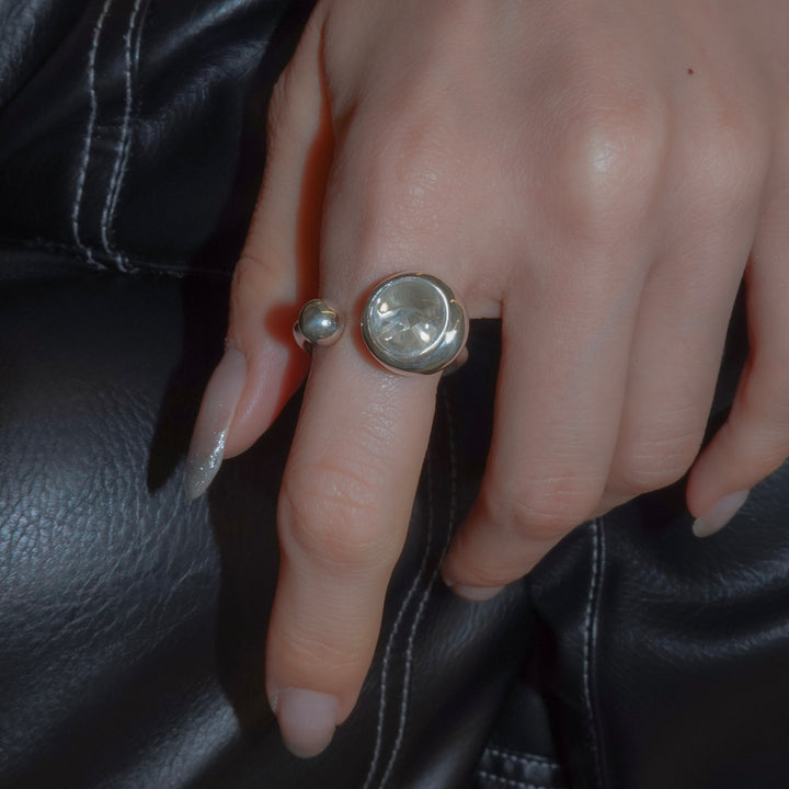 GYOKU RIN Ring / CrystalQuartz(white/blue Zircon)
