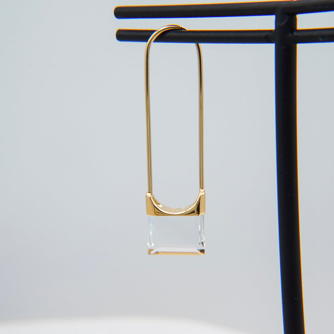 Drop Quartz Pierced Earring Square