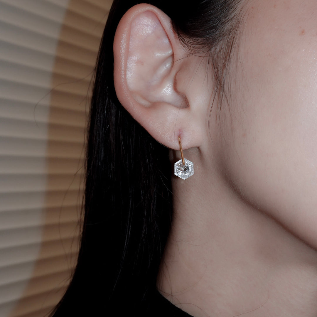 CANDY Crack Quartz Pierced Earring