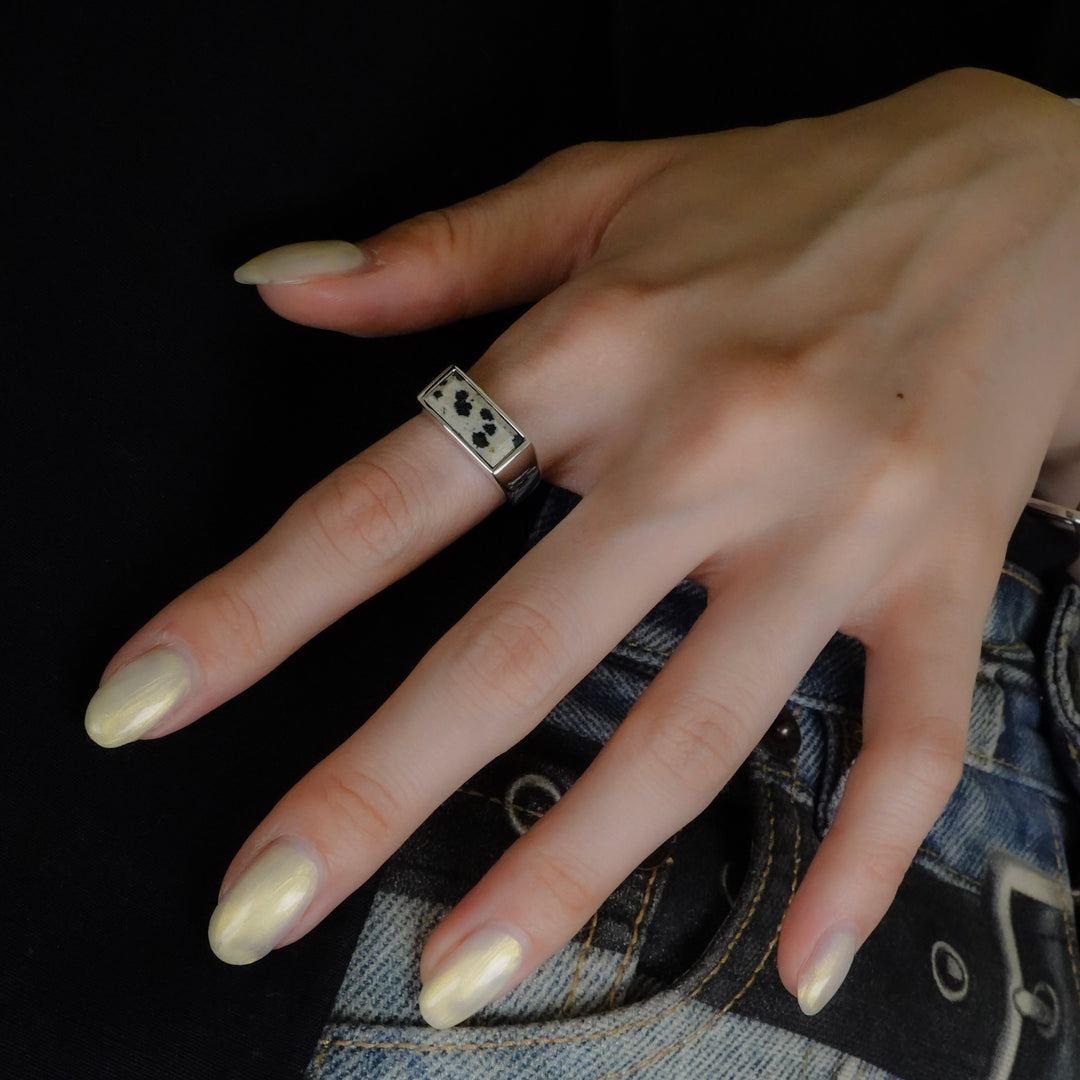 Dalmatian jasper Ring