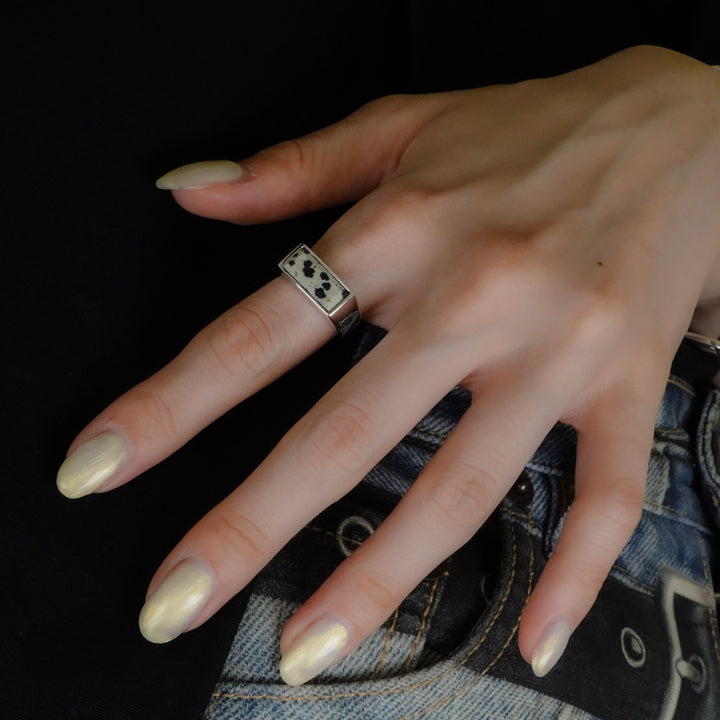 Dalmatian jasper Ring
