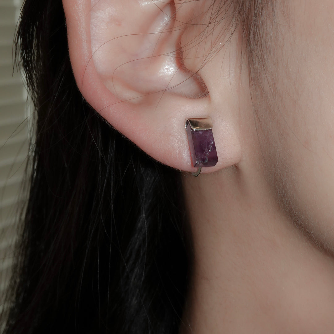 HASAMU earring gemstone square