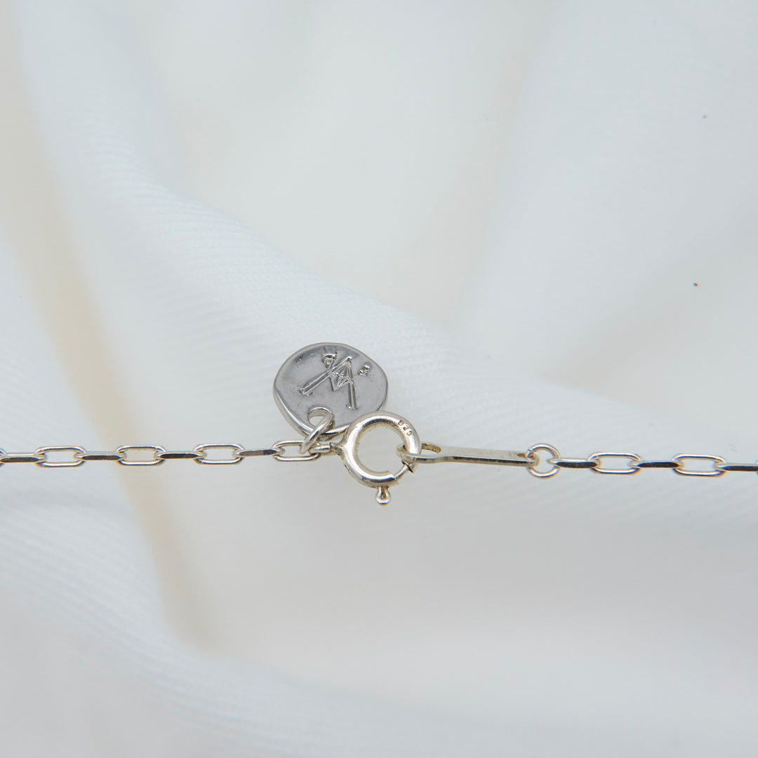 Engraved horseshoe necklace- Aquamarine