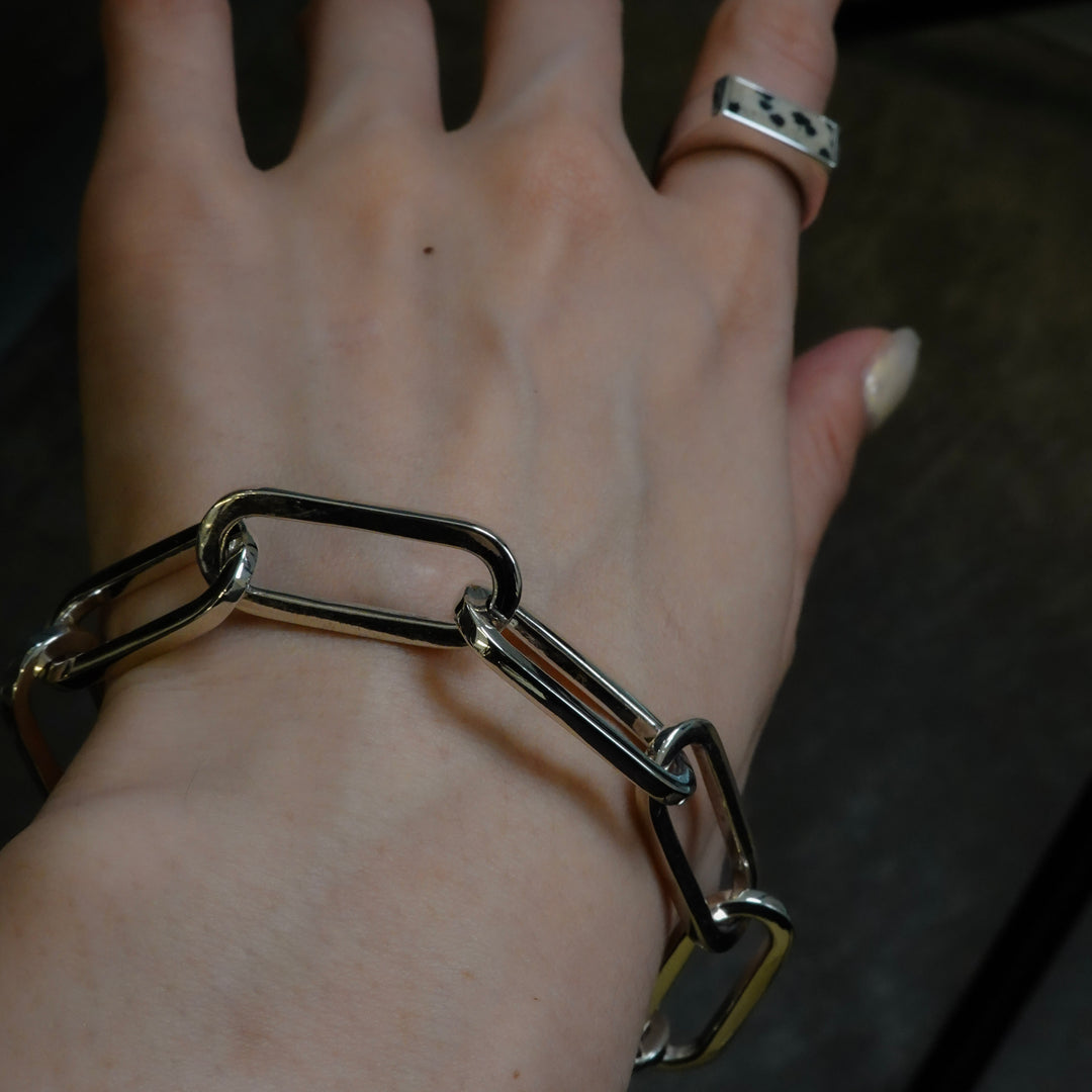 Silver Oval Chain Bracelet